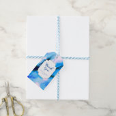 Abstrakte Hochzeit dank blauem Marmor im Weltraum Geschenkanhänger (Mit Garn)