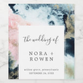 Abstrakte Hochzeit der Wasserfarben Weinetikett (Einzelnes Label)