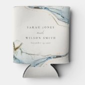 Abstrakte Hochzeit des Blue-Gold-Beachy Dosenkühler (Vorderseite)