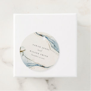 Abstrakte Hochzeit des Blue-Gold-Beachy Geschenkanhänger