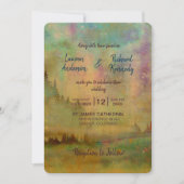 Abstrakte Hochzeit des Gebirgswaldes Einladung (Vorderseite)