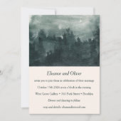 Abstrakte Hochzeit des grünen Waldes Einladung (Vorderseite)