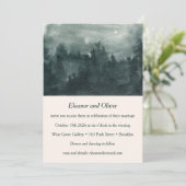 Abstrakte Hochzeit des grünen Waldes Einladung (Stehend Vorderseite)