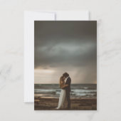 Abstrakte Hochzeit des Navy Blue Ink Fotos Dankeskarte (Rückseite)