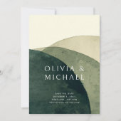 Abstrakte Hochzeit des Olive Green Fotos Save The Date (Vorderseite)