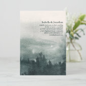 Abstrakte Hochzeit des Wasserfarbenwaldes Einladung (Stehend Vorderseite)