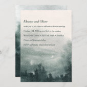 Abstrakte Hochzeit des Wasserfarbenwaldes Einladung (Vorne/Hinten)