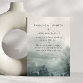 Abstrakte Hochzeit des Wasserfarbenwaldes Einladung