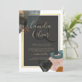 ABSTRAKTE Hochzeit im HAUSHALT Einladung (Stehend Vorderseite)