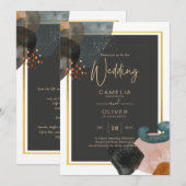 ABSTRAKTE Hochzeit im HAUSHALT Einladung (Vorne/Hinten)