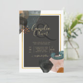 ABSTRAKTE Hochzeit im HAUSHALT Einladung (Stehend Vorderseite)