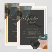 ABSTRAKTE Hochzeit im HAUSHALT Einladung (Vorne/Hinten)