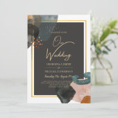 ABSTRAKTE Hochzeit im HAUSHALT Einladung (Stehend Vorderseite)