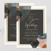 ABSTRAKTE Hochzeit im HAUSHALT Einladung (Vorne/Hinten)