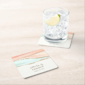 Abstrakte Hochzeit im Küstenwasser Rechteckiger Pappuntersetzer (Vor Ort)