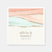 Abstrakte Hochzeit im Küstenwasser Serviette (Vorderseite)