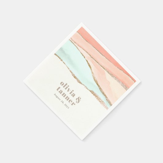 Abstrakte Hochzeit im Küstenwasser Serviette (Ecke)