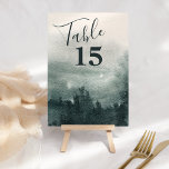 Abstrakte Hochzeit im Wasserwald Tischnummer<br><div class="desc">Abstrakte Watercolor Forest Landschaft Hochzeit Tischnummer</div>