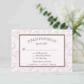 Abstrakte Hochzeit in Bale Burgund RSVP Karte (Stehend Vorderseite)