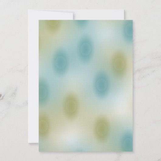 Abstrakte Hochzeit in Blau und Grün Einladung (Rückseite)