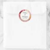 Abstrakte Hochzeit in Gold und Rosa Runder Aufkleber (Tasche)