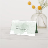 Abstrakte Hochzeit in grüner Farbe Platzkarte (Vorderseite)