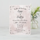 Abstrakte Hochzeit in Pink Watercolor Einladung (Stehend Vorderseite)