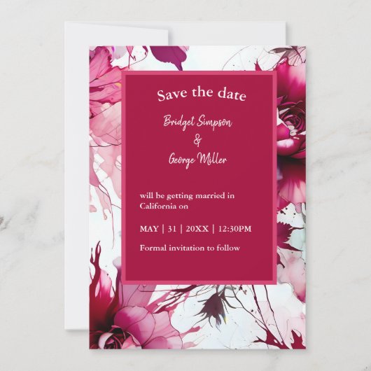 abstrakte Hochzeit in Rosa (Vorderseite)