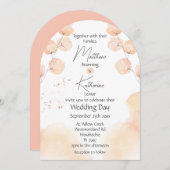 Abstrakte Hochzeit in Rosa Einladung (Vorne/Hinten)