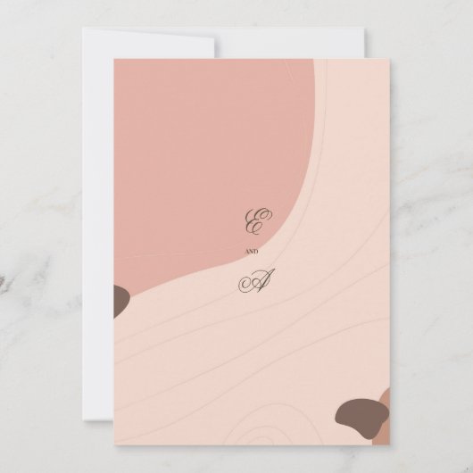 Abstrakte Hochzeit in Rosa Einladung (Rückseite)