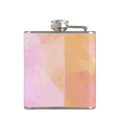 Abstrakte Hochzeit in Rosa und Gold Flachmann (Rückseite)