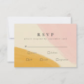 Abstrakte Hochzeit in Rosa und Orange RSVP Karte (Vorderseite)