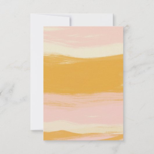 Abstrakte Hochzeit in Rosa und Orange RSVP Karte (Rückseite)