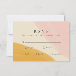 Abstrakte Hochzeit in Rosa und Orange RSVP Karte