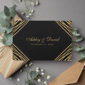 Abstrakte Hochzeit in Schwarz und Gold Gästebuch