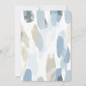 Abstrakte Hochzeit mit Blauweißcreme Einladung (Rückseite)