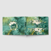 Abstrakte Hochzeit mit Malachite Gold Gästebuch (Voll)