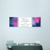 Abstrakte Hochzeit mit rosa & blauem Galaxienebel Banner (Messeveranstaltung)