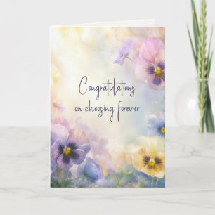 Abstrakte Hochzeit Pansy Ätherisch Karte