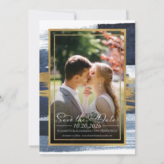 Abstrakte Hochzeit Speichern Sie das Datum der Ein Einladung (Vorderseite)