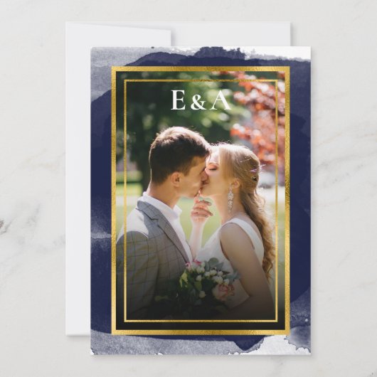 Abstrakte Hochzeit Speichern Sie das Datum der Ein Einladung (Rückseite)