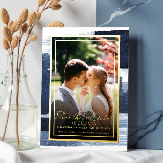 Abstrakte Hochzeit Speichern Sie das Datum der Ein Folieneinladung