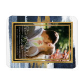 Abstrakte Hochzeit Speichern Sie das Datum der Ein Magnet (Horizontal)