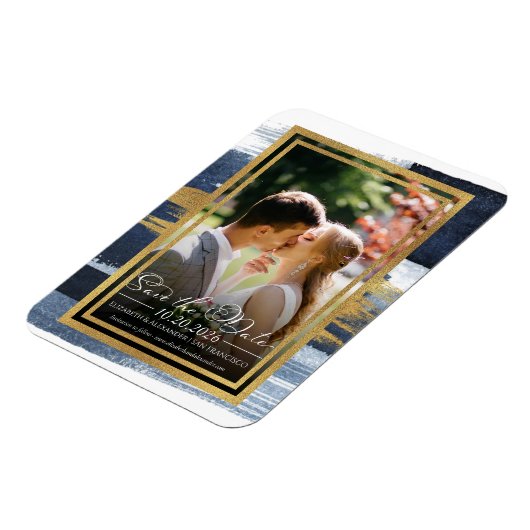 Abstrakte Hochzeit Speichern Sie das Datum der Ein Magnet (Linke Seite)