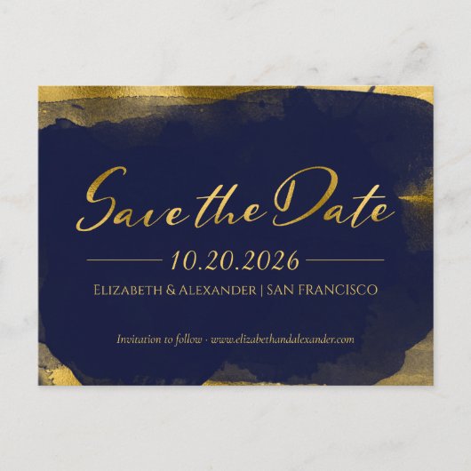 Abstrakte Hochzeit Speichern Sie das Datum der Ein Postkarte (Vorderseite)