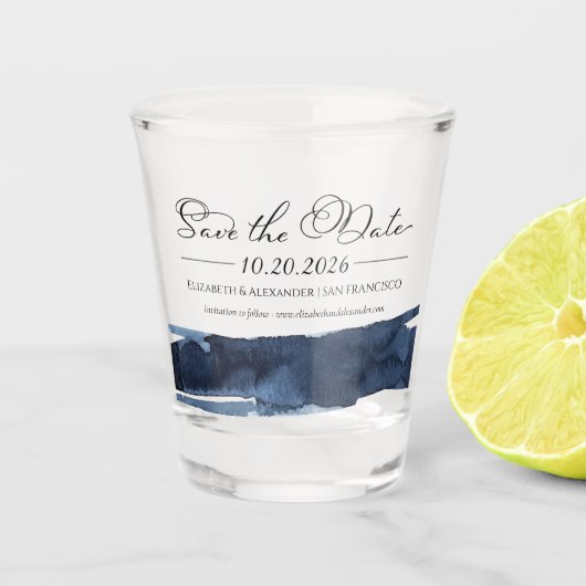 Abstrakte Hochzeit Speichern Sie das Datum der Ein Schnapsglas (Vorderseite)