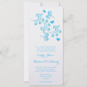 Abstrakte Hochzeit von Aqua Blue Butterfly oder Hu Einladung (Vorderseite)