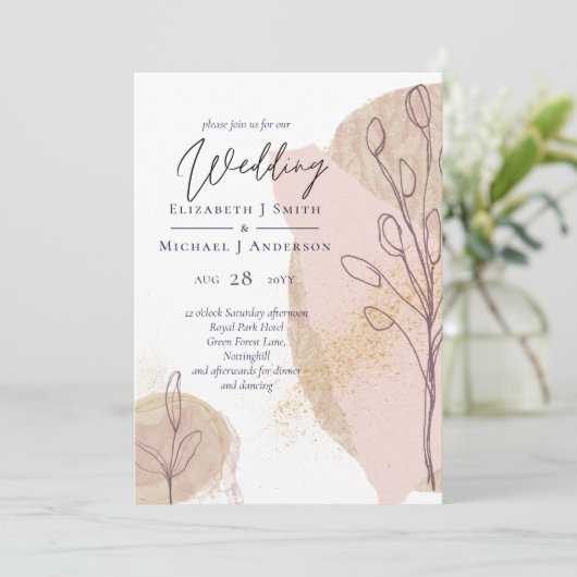 Abstrakte Hochzeit von natürlichen Erdtönen (Stehend Vorderseite)