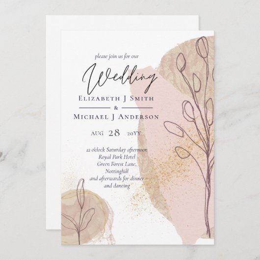 Abstrakte Hochzeit von natürlichen Erdtönen (Vorne/Hinten)