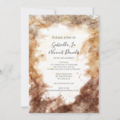 Abstrakte Hochzeit von Rosttönen Einladung (Vorderseite)
